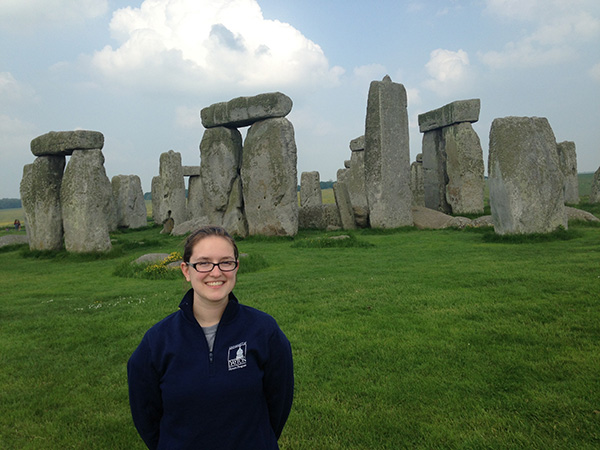 Julia visiting Stonehenge in the U.K.,  summer 2016.