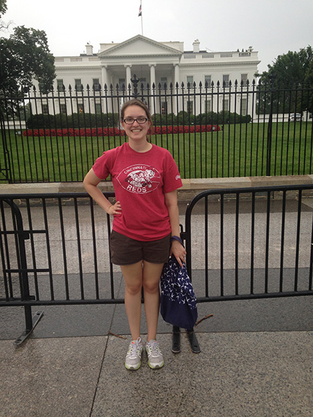 In front of the White House during the summer of 2014.
