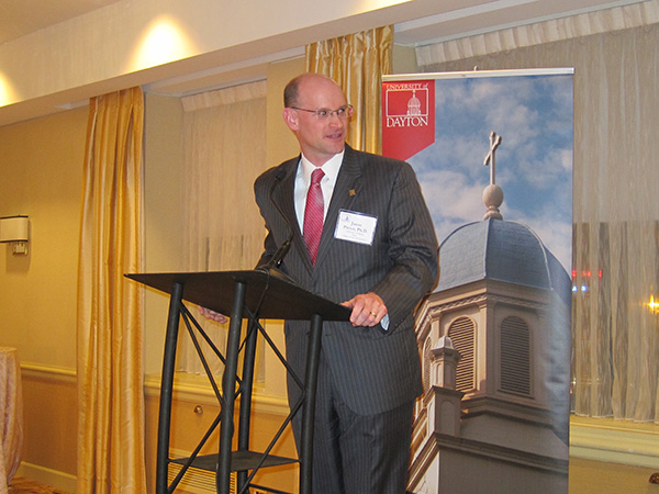 College of Arts and Sciences Dean Jason Pierce speaks at the Capital Hilton reception.