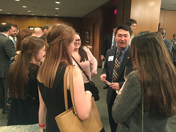Students network at the State of Ohio Birthday Celebration at the Library of Congress.