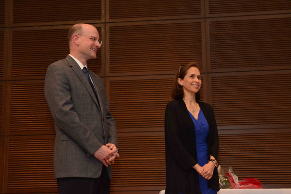 Panagiotis (Takis) Tsonis, department of biology, was posthumously promoted to emeritus status. His wife Katia Del Rio-Tsonis accepted the honor on his behalf.