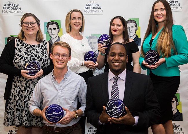 Katherine poses with fellow award recipients at the ceremony held Aug. 5, during the Goodman Foundation?s National Civic Leadership Training Summit.