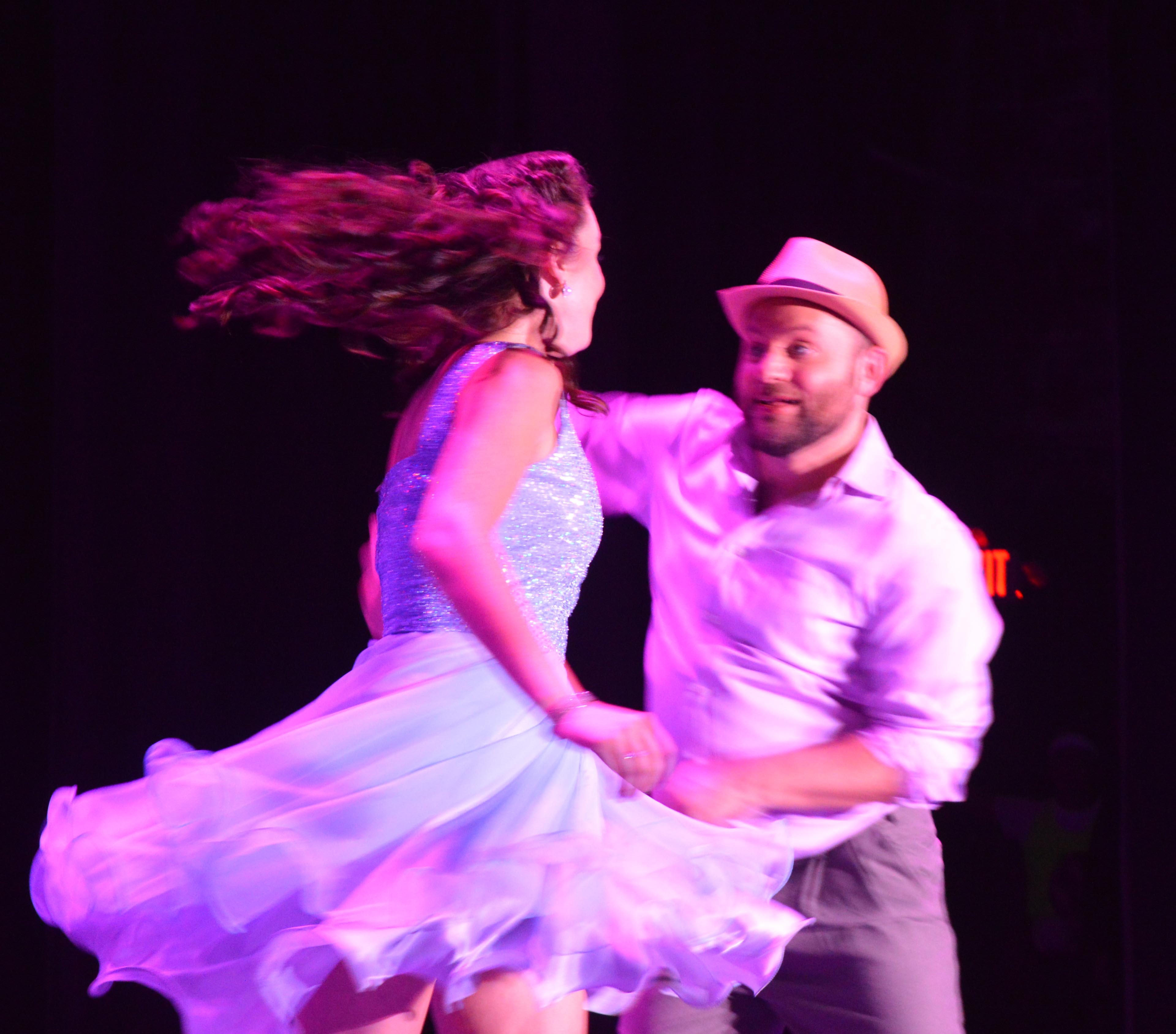 Katie Wright taking part in a local version of “Dancing with the Stars,” where she and her partner raised funds for the preservation of the 100-year-old Murphy Theatre in Wilmington, Ohio.