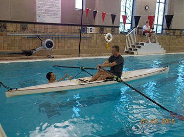 Beginners turn out to ?Row the Pool?. Photo from DDN.com.