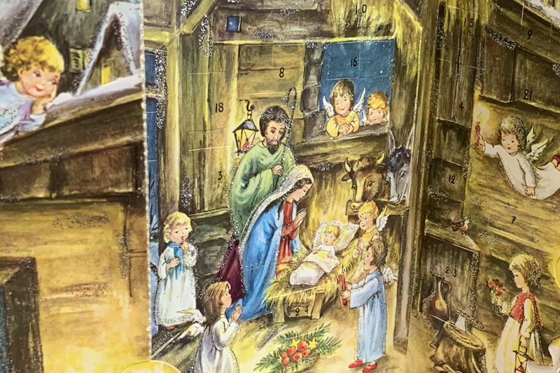 holy family in an advent calendar