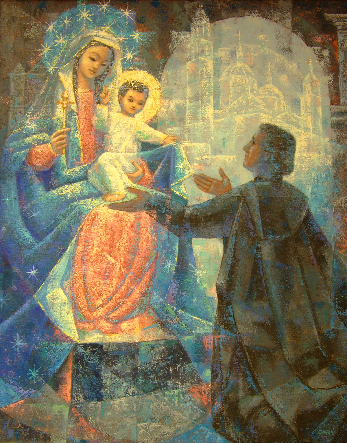 Father Chaminade at Saragossa Diane Cary Oil on canvas 1962 