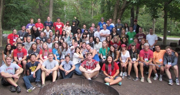 A group photo of the GLLC residents at the fall retreat. 