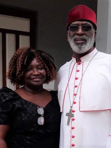 Dr. Dorothy Mensah-Aggrey with Archbishop Charles G. Palmer-Buckle, of Cape-Coast, Ghana.  
