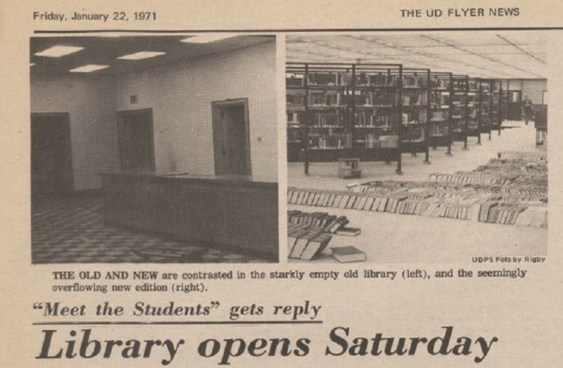 Photo of a page from the Flyer News, Jan. 22, 1971