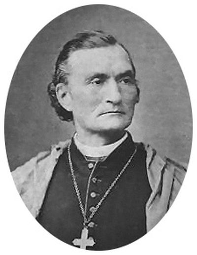 Archbishop Jean B. Lamy, Santa Fe. Photo by W. Henry Brown (New Mexico Palace of the Governors Photo Archives) [Public domain], via Wikimedia Commons.