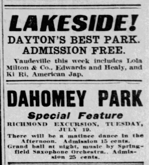 Ad from 1910 Dayton Herald