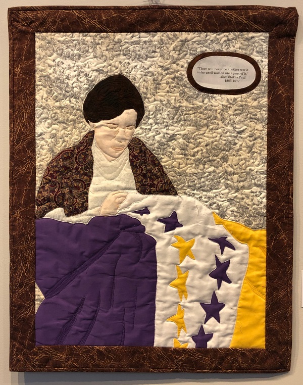 Quilt depicting Alice Stokes Paul, suffragist