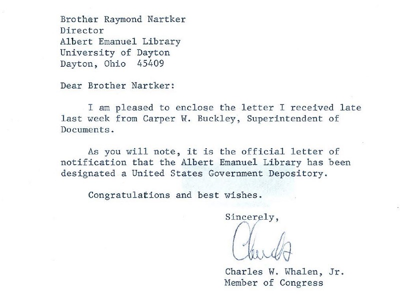 Letter from Charles Whalen, 1969