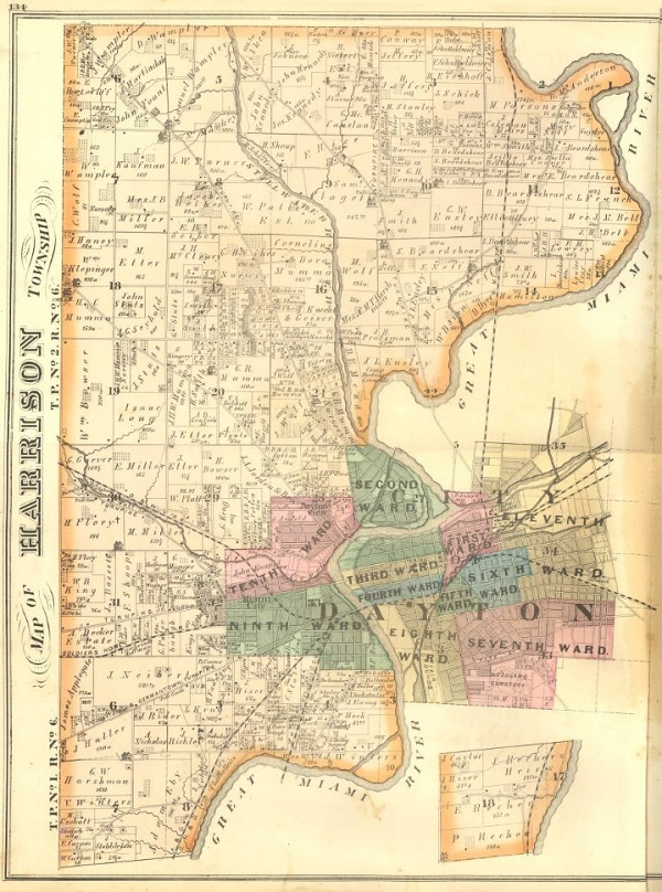 Map of Harrison Township, Montgomery County, Ohio, 1875