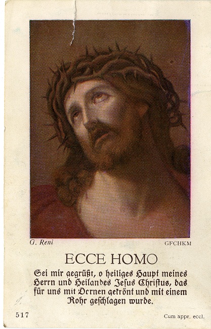 front of holy card