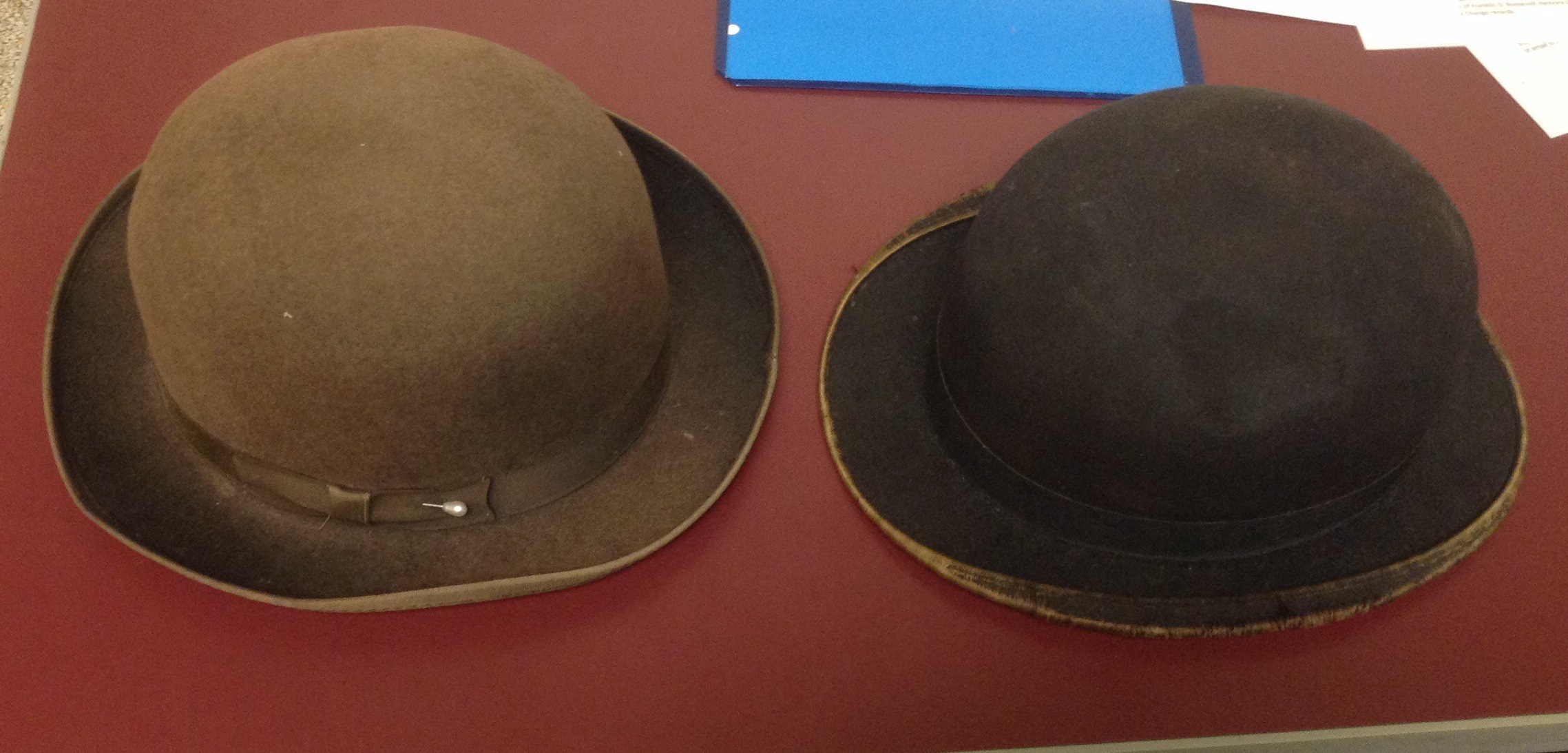 Two bowler hats from the University Archives