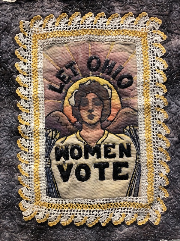 Quilt saying "Let Ohio Women Vote."