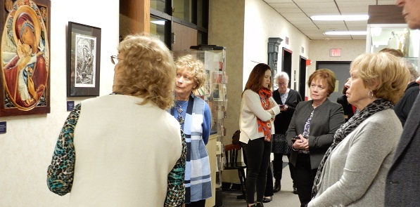 Libraries Advisory Council members explore Marian Library exhibit