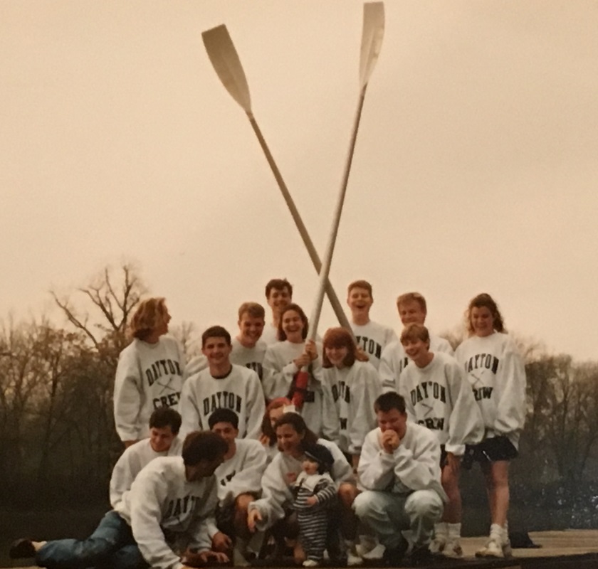 University of Dayton Crew, 1991; photo by Mike Miles, courtesy of Dayton Boat Club