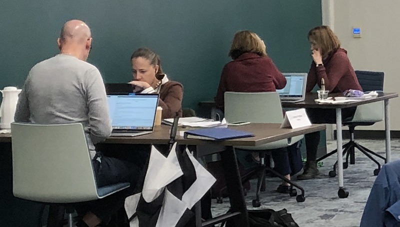 Faculty write together in the Scholars' Commons
