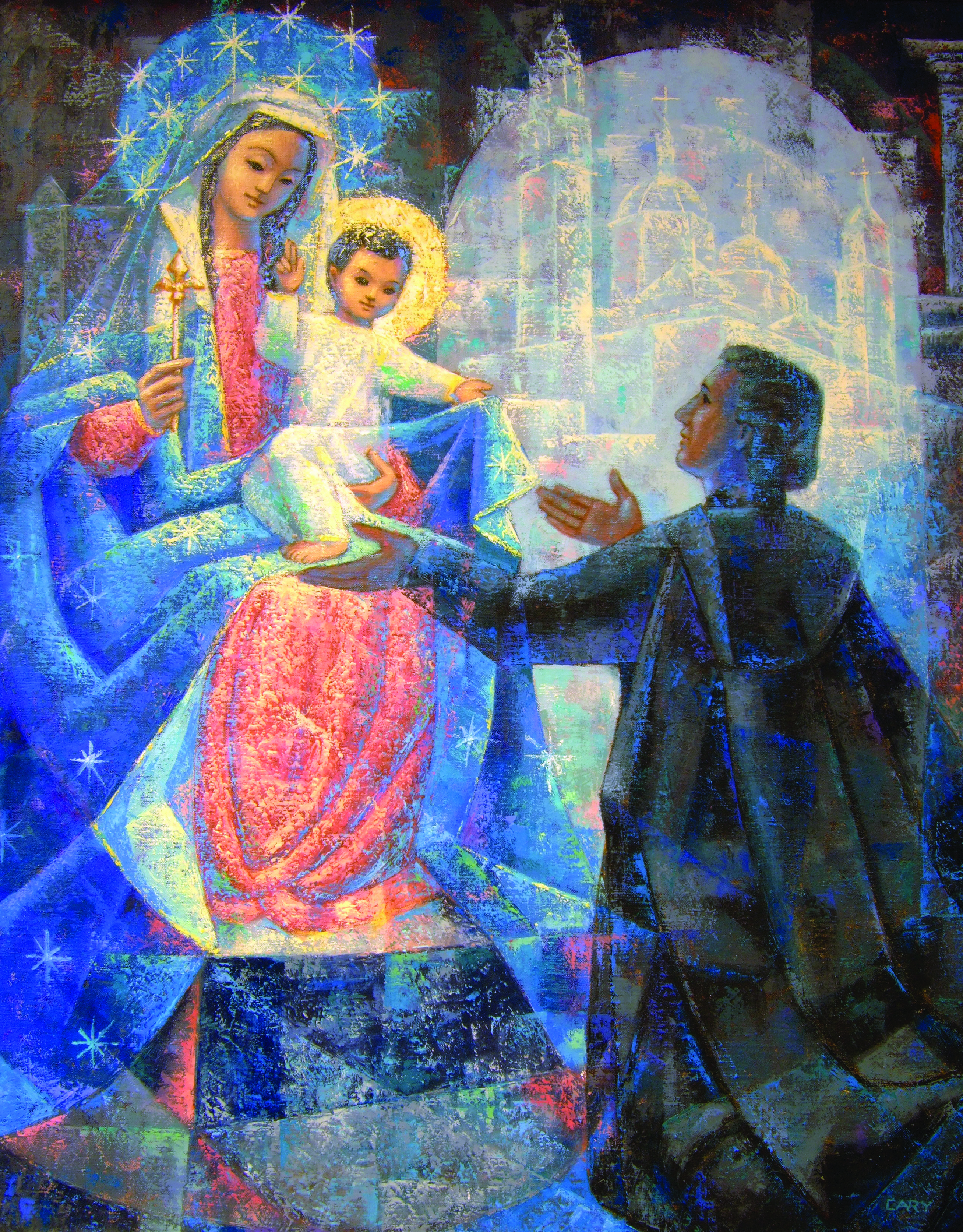 “Father Chaminade at Saragosa” was created in 1962 by Diane Cary. 