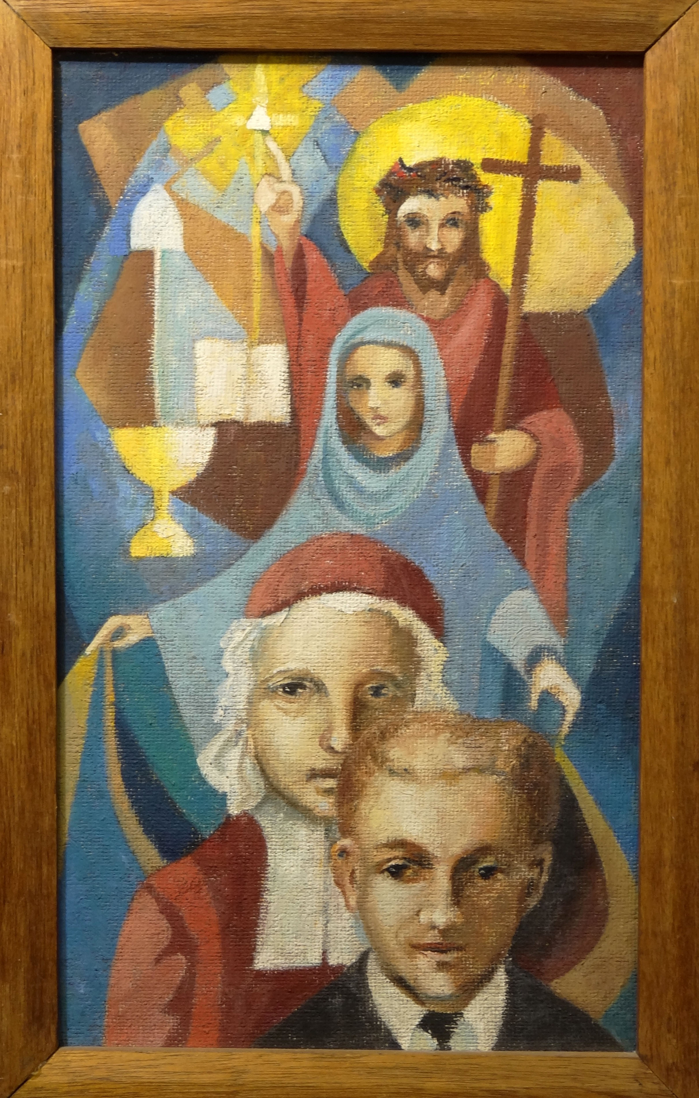 “Christ, Mary, Chaminade and Student” was painted by Francis J. Grisez.