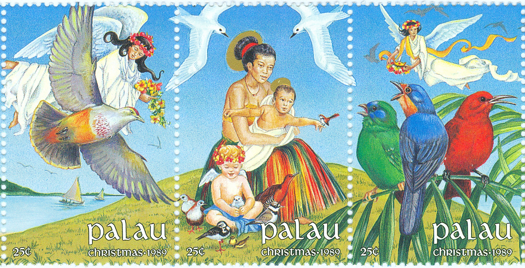 This is a series of Christmas postage stamps (1989) from Palau.