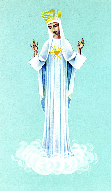 Our Lady of Beauraing holy card, circa 1965