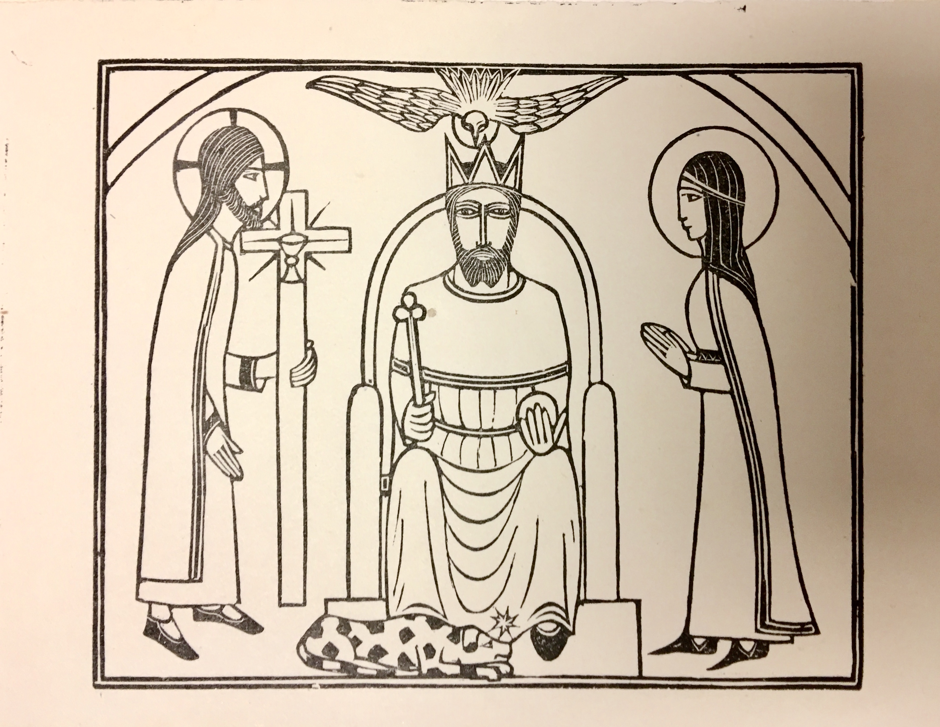 The Blessed Trinity with the Blessed Virgin, Eric Gill, 1921.  