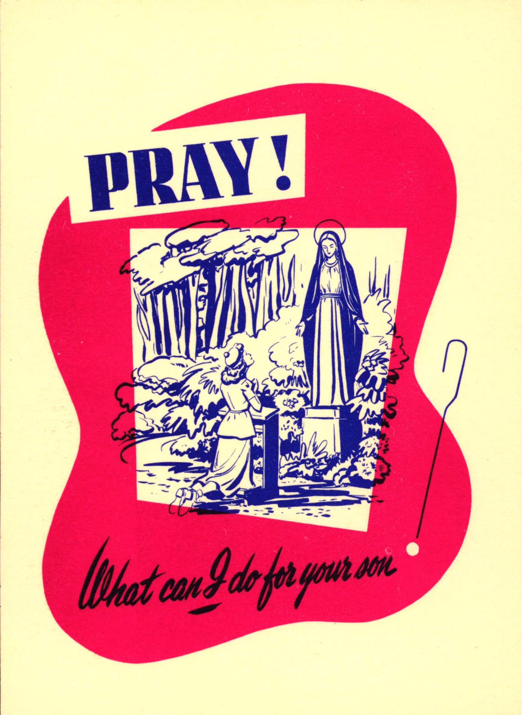 Fatima holy card. Fatima, c. 1950