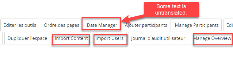 Isidore's user interface shows most tabs in French, while a few are left untranslated in English.