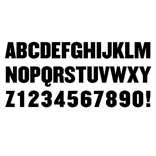 Visual of the alphabet typeset in Champion font