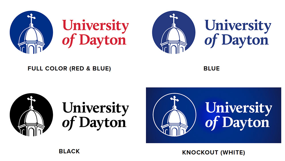 Examples of the logo in the 4 color variations