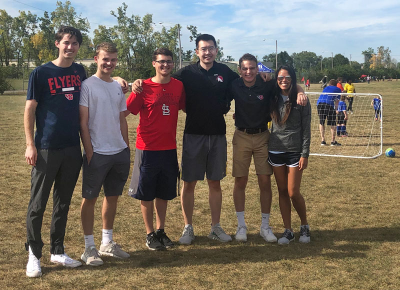 Sport Management students volunteer at a youth soccer event.