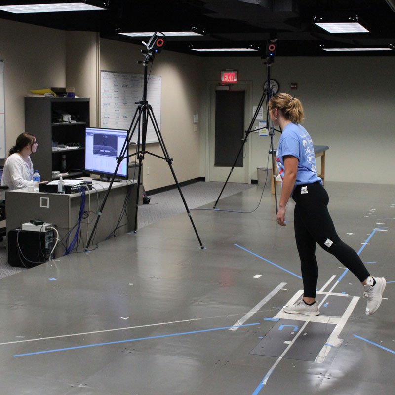 Students conduct research in the Motion Analysis Lab
