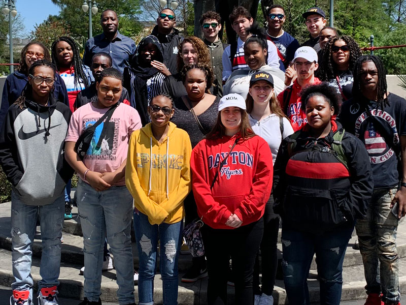 Group of UD Upward Bound students on a trip