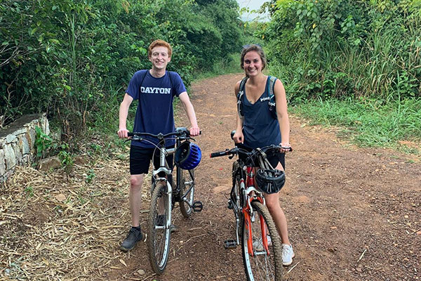 Eric, electrical engineering, and Emma, chemical engineering, in Ghana