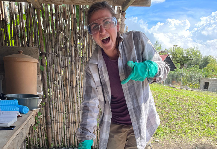 Laura Wilker formulating an organic sulfur pesticide from materials that were easily accessible to the average Guatemalan farmer. We tested the pesticide over the course of the summer, and it is now used on all of the crops.
