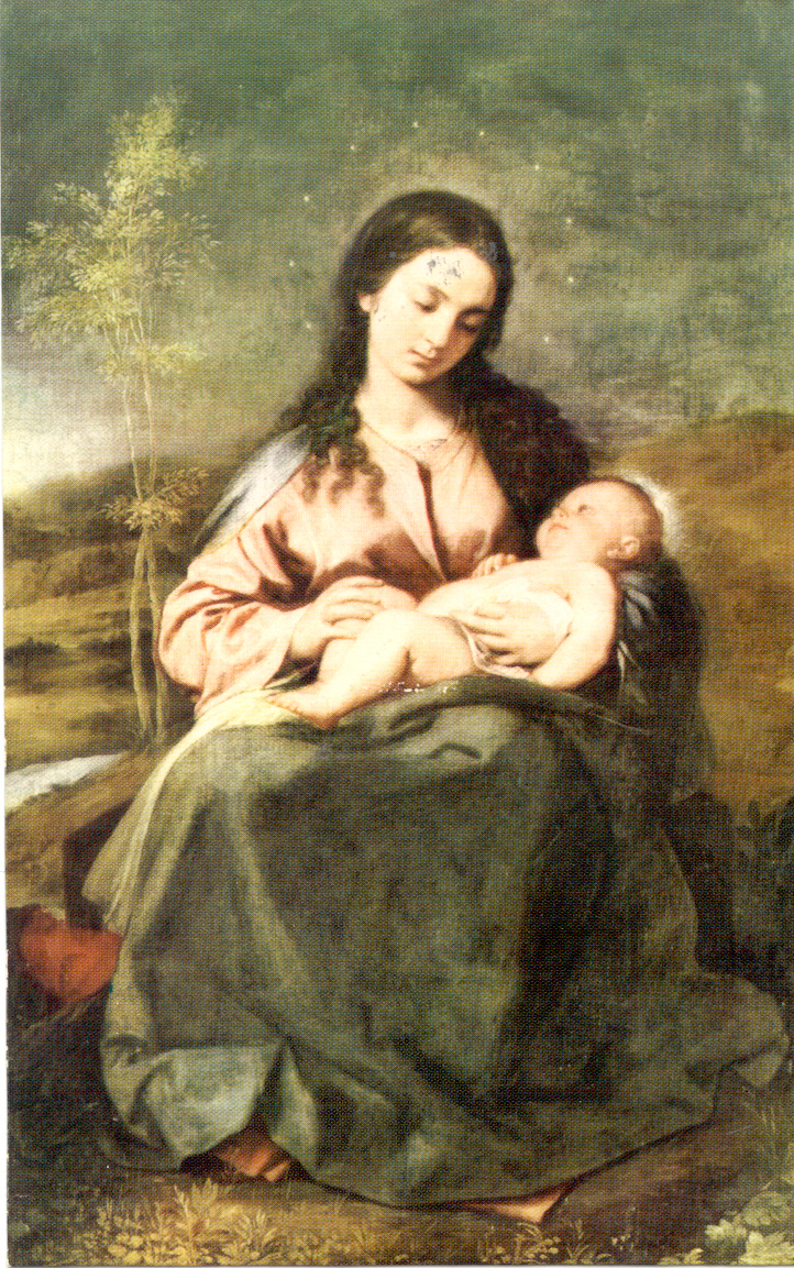 CANO, ALONSO, 1601-1667,  THE VIRGIN CONTEMPLATING HER DIVINE SON Madrid, Spain: The Prado