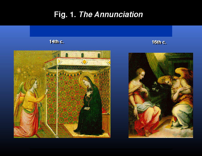 two comparisons of art on the theme of the Annunciation
