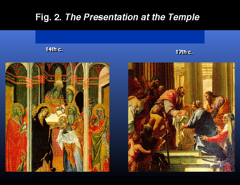 two comparisons of art on the theme of the Presentation in the Temple
