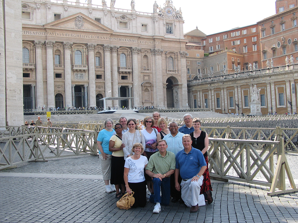 Standing in front of St. Peter's Basilica