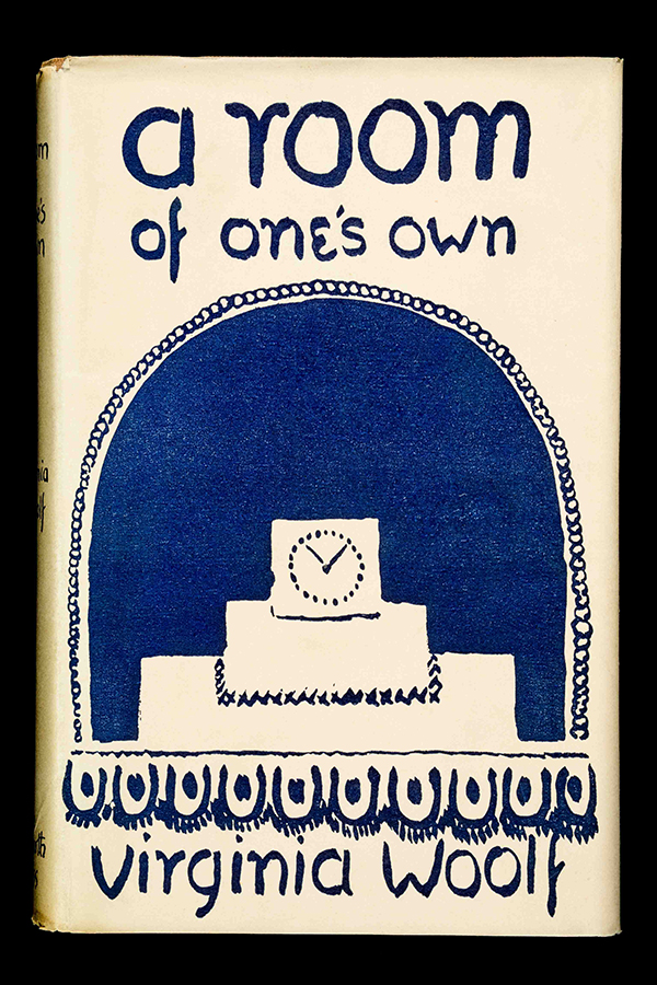 White and blue cover of the book A Room of One's Own
