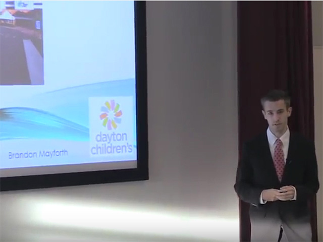 Brandon Mayforth gives a presentation on Dayton Children's