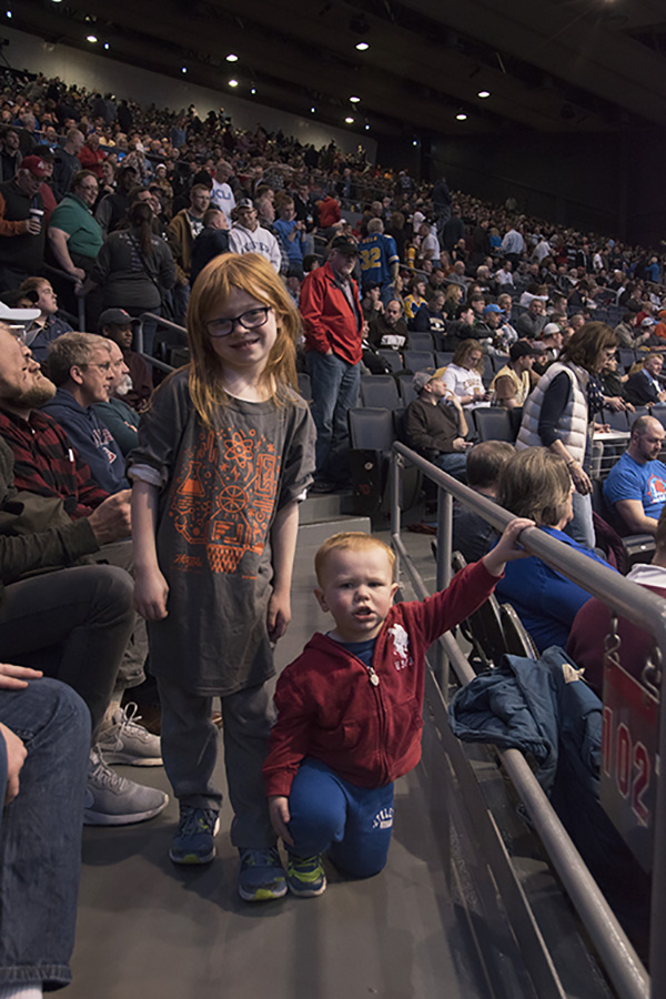 Young fans watch the First Four at UD Arena.