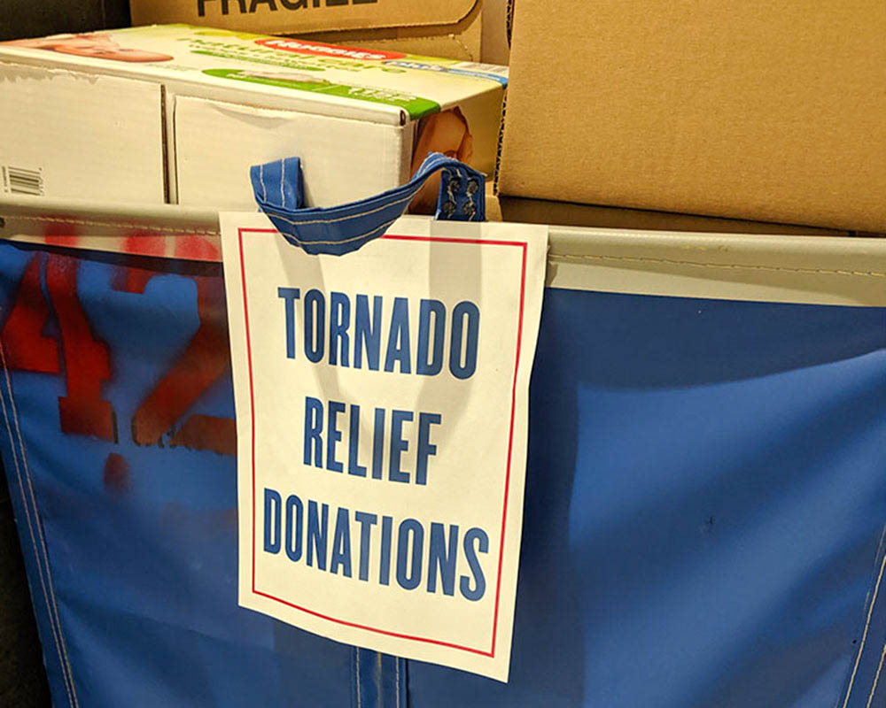 Tornado donations.