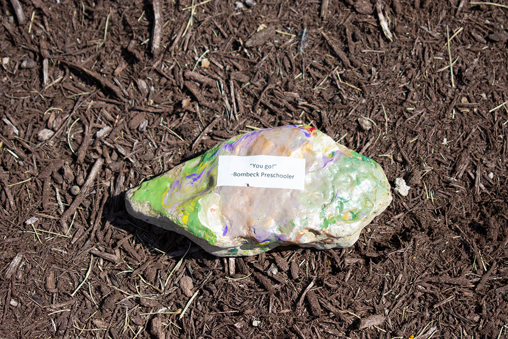 Painted rock on campus