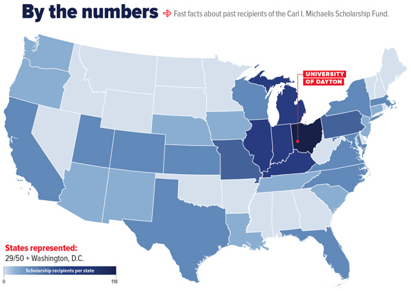 U.S. map showing where alumni live