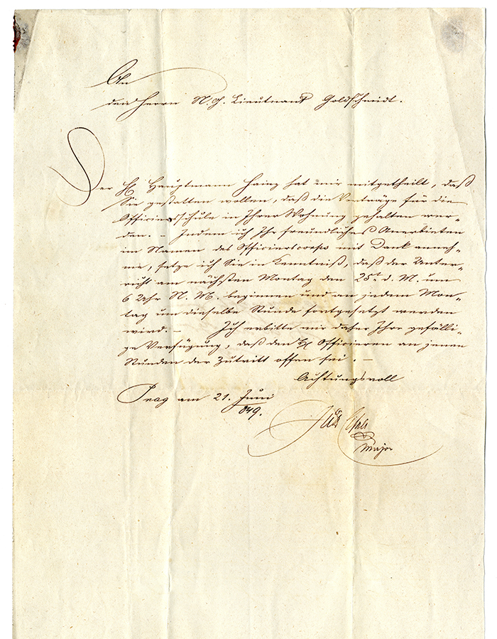 A handwritten letter in beautiful script