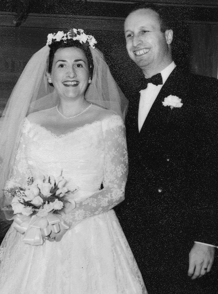 Wedding bells for Walter Rybeck and Erika Schulhof, 1954.